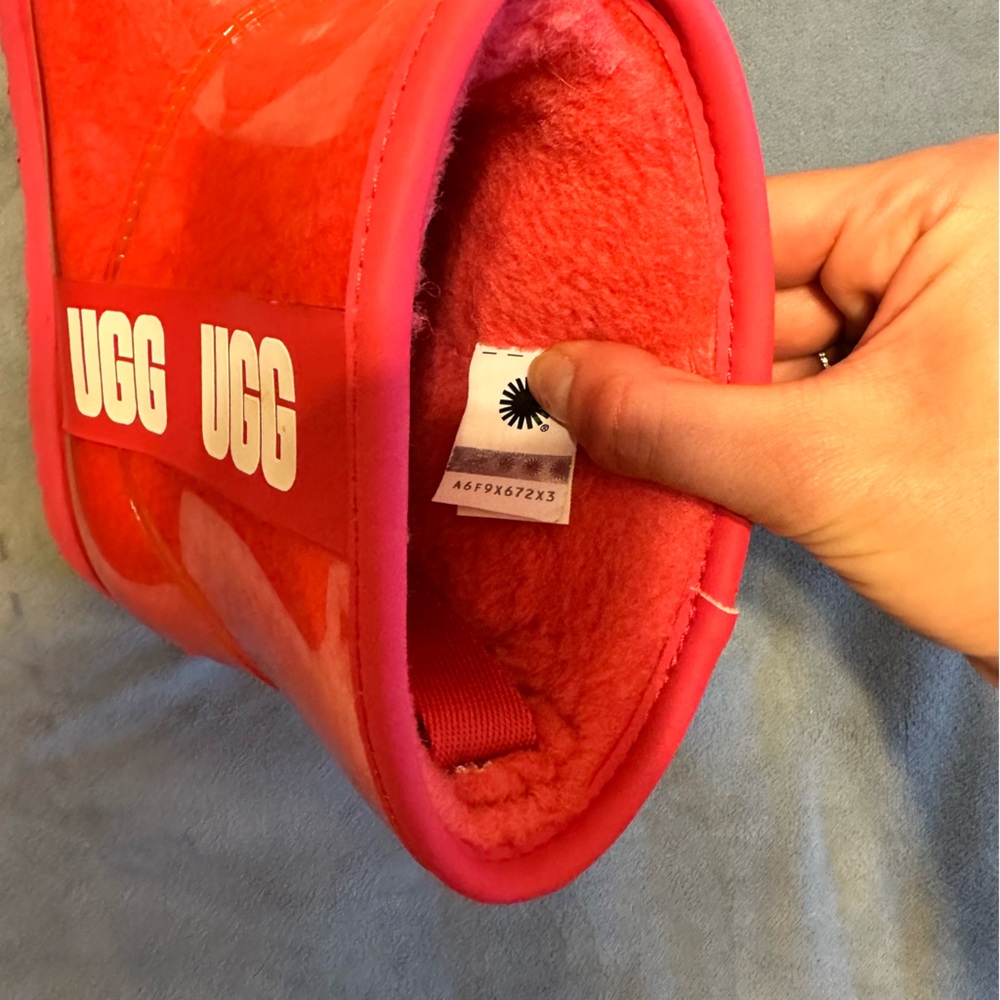 UGG Women's Glossy Red Short Rain Boot - Picture 6 of 11